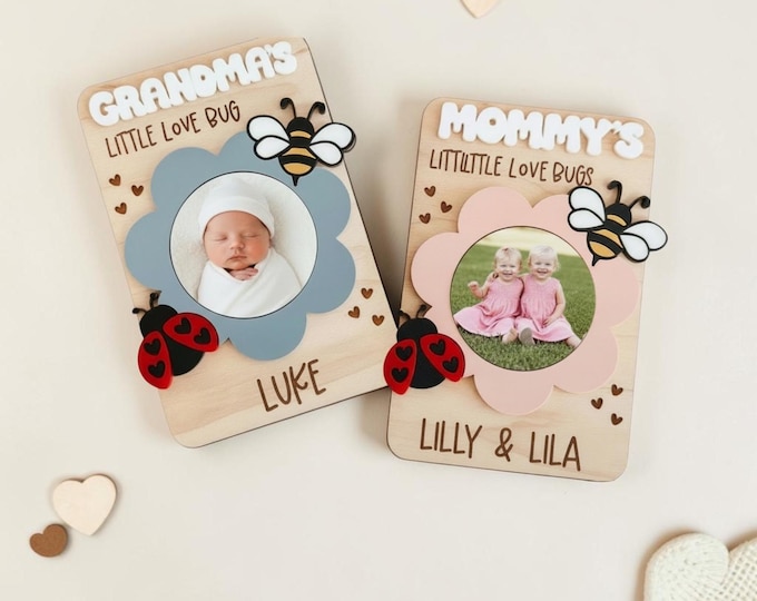 Mother's Day Gift, Fridge Photo Magnet, Custom Photo Frame Magnet, Strawberry Magnet, Mom Photo Magnet, Grandma Photo Magnet, Mom Gift