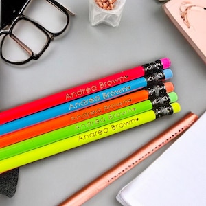Engraved Pencils Name Pencils Ticonderoga-Engrave Your Name Pencil Set-Back to School-Personalized #2 Pencils-Teacher Gift