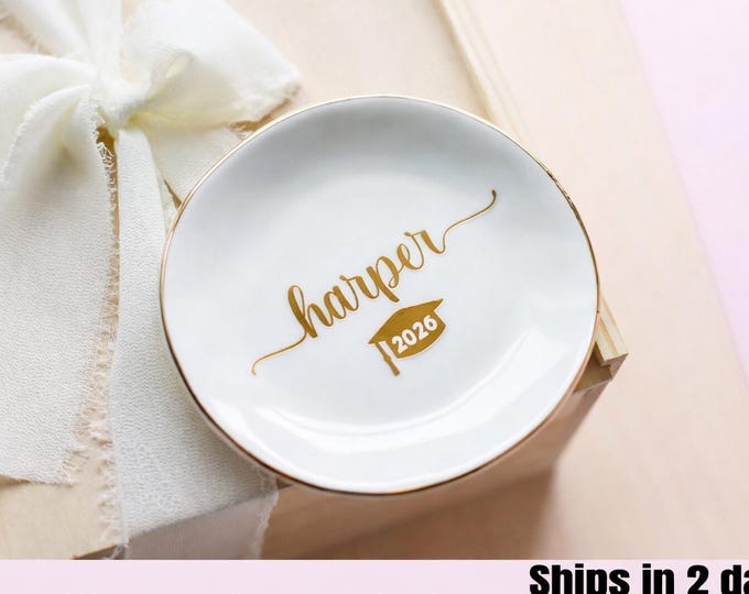 Graduation Gift for Her | Graduation Jewelry Dish | Daughter Grad Gift | College Graduation | Personalized Trinket Dish | Class of 2026 Gift