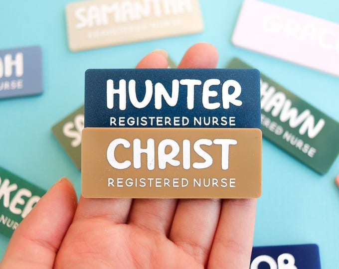 Custom RN Name Tag Acrylic Nurse Badge Registered Nurse Name Tag, Medical Badge, Work Badge for men, Personalized Nurse Name Badge