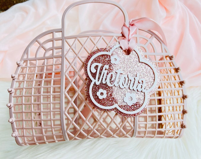 Flower Girl Basket, flower Girl gift, Flower Girl proposal, little girl birthday gift, custom summer bag, personalized beach bag,