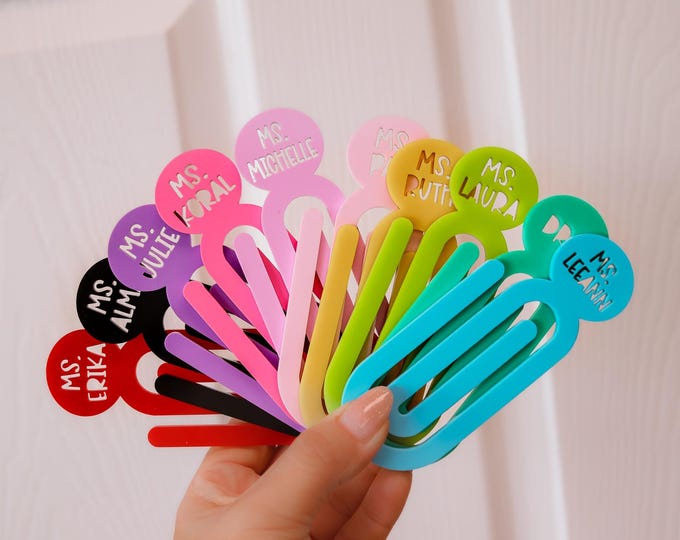 Bookmarks personalized bookmark Personalized Teacher Gifts Teacher Paperclip Bookmark With Name Paperclip Bookmark For Teacher Appreciation