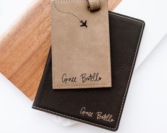 Passport cover personalized, Travel Gift Set, Personalized Luggage Tag, Passport Holder, Personalized Passport Cover & Luggage Tag Set