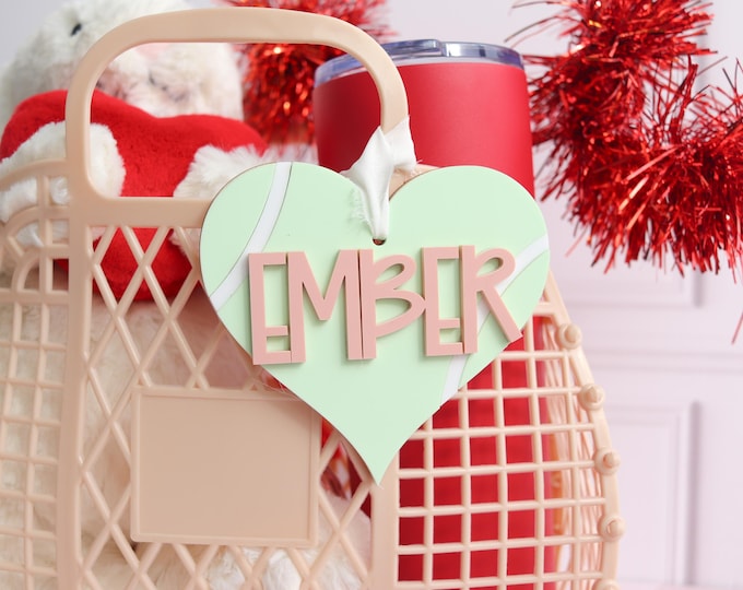 Personalized Tennis Keychain, Personalized Name Bag Tag, Backpack Name Tag, Diaper Bag Tag, Bag Tag For Girl, Bag Tag For Boy