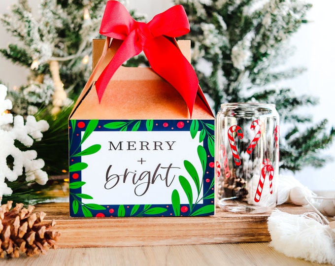 Christmas Box, Christmas gift set, Christmas gift box, Personalize Wine Tumbler gift for her personalize Wine Glass Christmas beer can glass