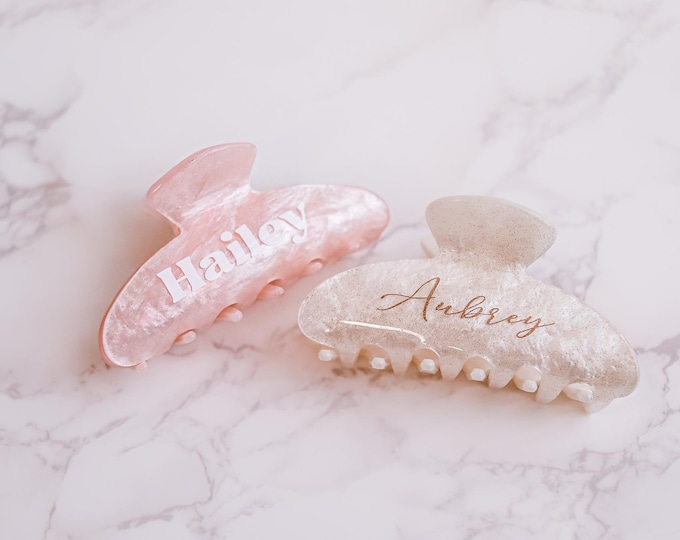 Personalized Hair Claw, Custom Hair Claw, Bridesmaid Gift Wedding Gift Hair Accessories for Her, Bridesmaids gifts bachelorette party favors