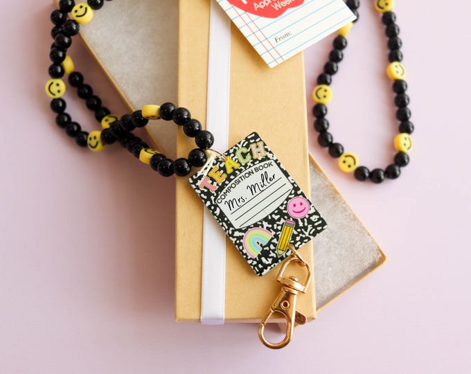 Trendy Teacher Lanyard, Personalized Lanyard for teachers, Personalized Teacher Lanyard, Badge Holder, Teacher Gift, Lanyard with Name