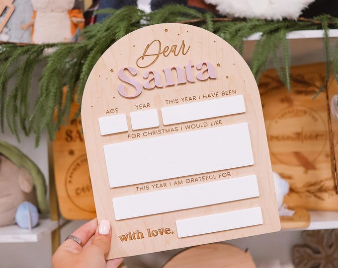Dry Erase Christmas Eve Sign, Dear Santa Board, Kids Christmas Letter, Letter to Santa Board, Kids Christmas List Sign