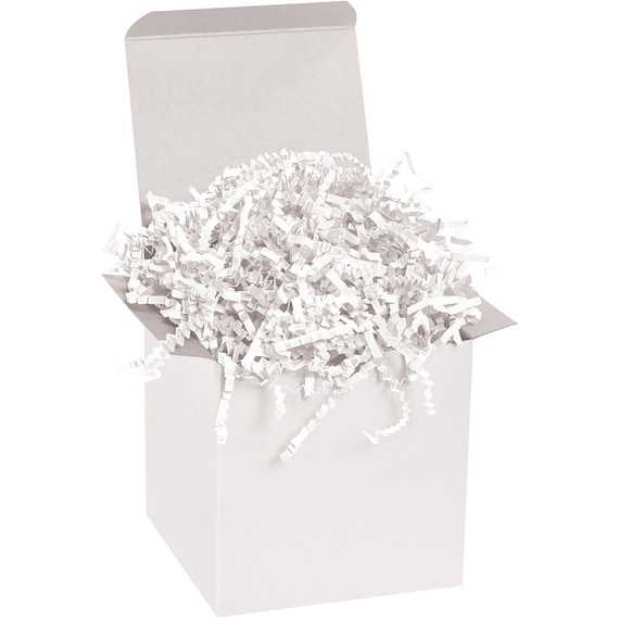 Montplisse White Crinkle Paper | 1LB White Crinkle Cut Paper Shred Filler |  White Shredded Paper Filler for Gift Baskets | Basket Filler Shred | White