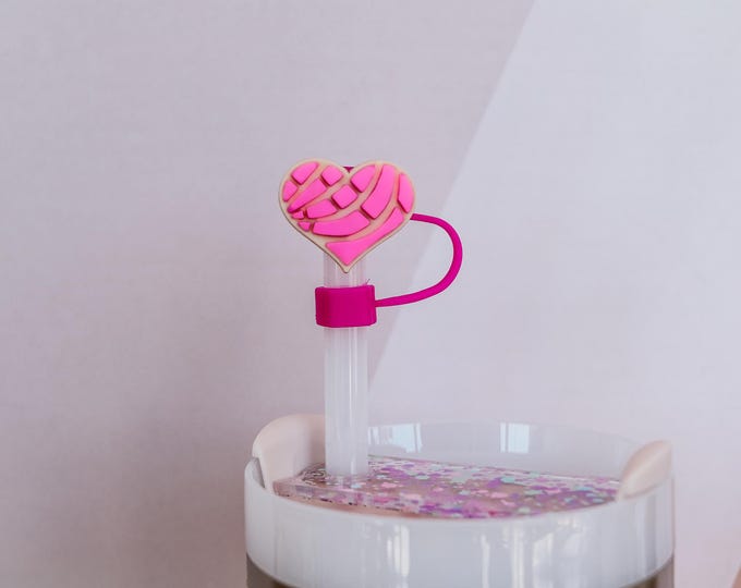 Concha Straw Topper for Tumbler, Pan Dulce Cup Charm, Cute Cafecito Accessory, Cup Accessories, Cute Straw Toppers