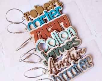 Backpack name tag boy, Personalized Acrylic Keychain, Custom Name tag, Custom Bag Tag, Kids Name Tag, back to School name tag Diaper Bag tag