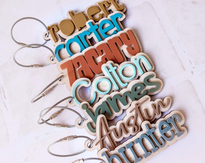 Backpack name tag boy, Personalized Acrylic Keychain, Custom Name tag, Custom Bag Tag, Kids Name Tag, back to School name tag Diaper Bag tag