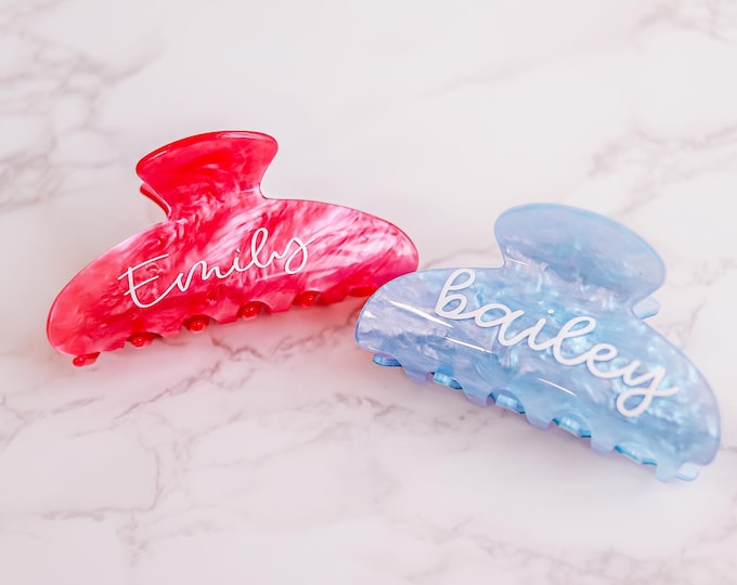 Personalized Name Hair Claw,Elegant Hair Clip,Wedding Hairpiece for Bridesmaids,Bridesmaid Gift,Gift for Her, Galentines Gift, Wedding Gift