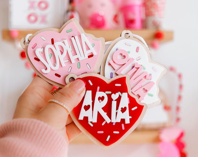 Day Tags| Heart Cookie Tag|  Tags| Personalized Basket Tag|  gift |  Tags for kids
