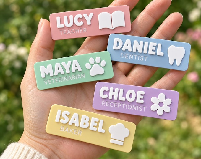 Custom Nurse Name Badge, Personalized Acrylic Medical Staff Name Tag for RN and Healthcare Workers
