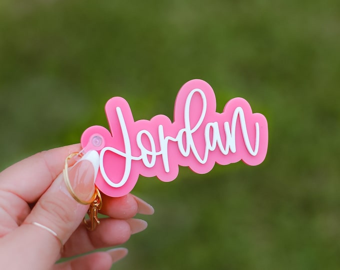 Backpack tag, Personalized keychain for woman, bridesmaid keychain, custom name tag, backpack name tag, keychain Personalized, lunchbox tag