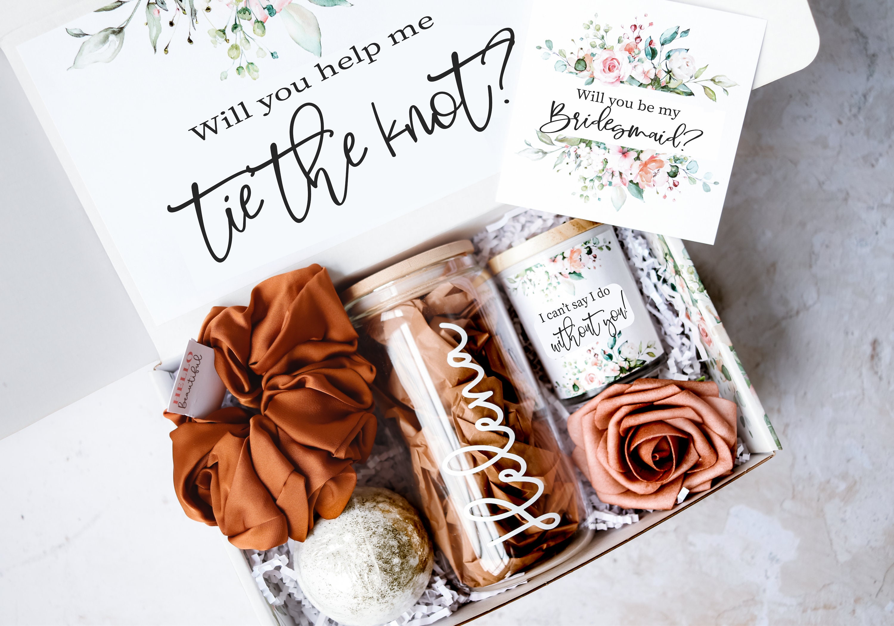 Will You Be My Bridesmaid Proposal Box Dusty Blue