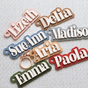 Personalized Keychain, keychain personalized,  backpack tag for girls, diaper bag tag, custom name tag, keychain tag, acrylic name keychain