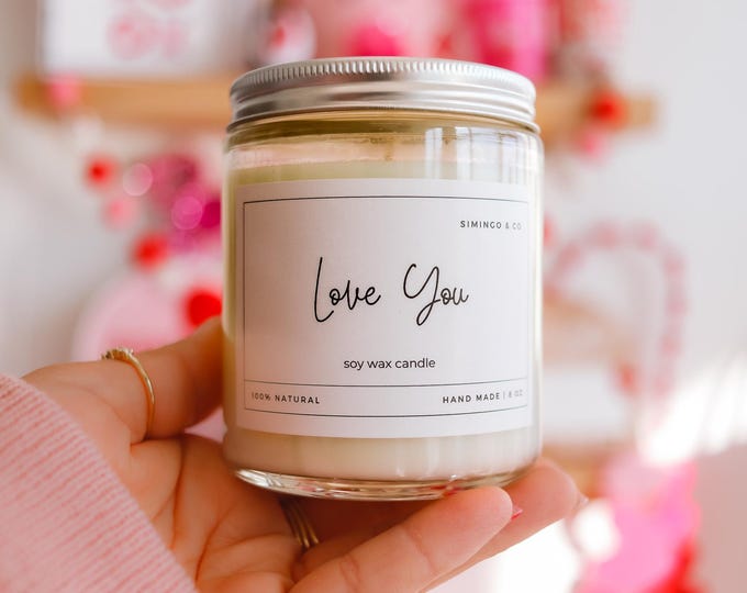 Boyfriend Gift Valentines Day Gift Love You Candle Love You Valentines Candle Anniversary Gift Gift for Girlfriend Gift for Wife Galentines