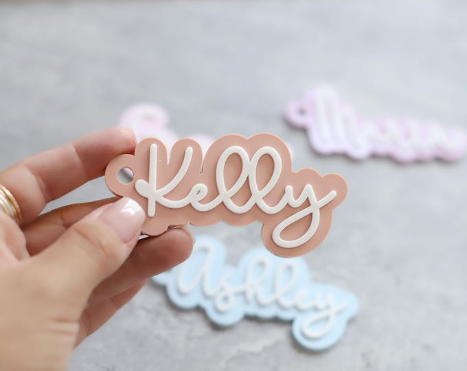 Backpack tag, Personalized keychain for woman, bridesmaid keychain, custom name tag, backpack name tag, keychain Personalized, lunchbox tag
