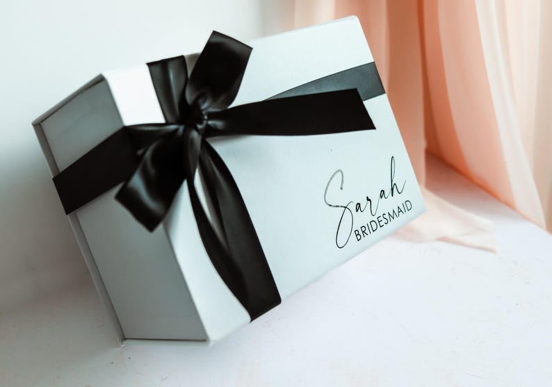 Magnetic Box White or Black, Gift Box Bridesmaid Empty Gift Box Proposal Magnetic Box |Bridesmaid Box| Maid of Honor Gift Box| strong Box image 7