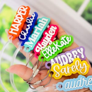 Custom Name Water Bottle Tag, Backpack Name Tag, Lunch Bag Tag, Diaper Bag Tag, Kids Personalized Bottle tag, School Name Label for bottle