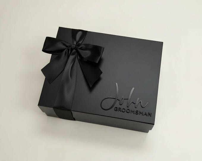 Personalized Groomsmen Box, Best Man Empty Gift Box, Box for Groomsmen Proposal, Groomsmen Favors