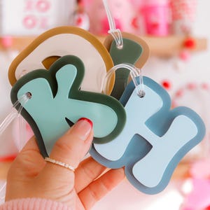 Initial Keychain, Backpack Tag, Water Bottle Name Tag, Varsity Letter Tag, Personalized Bag Tag, Luggage Tag, Sports Bag Name Tag
