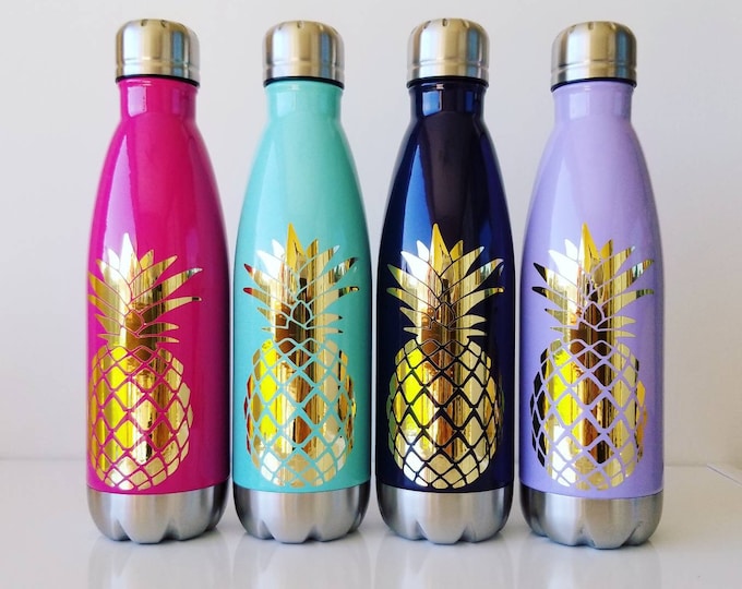Pineapple Tumbler, water bottle Stainless, Monogram Pineapple water bottle, Custom Pineapple Gifts, Gift for Her, Custom Gift Personalized