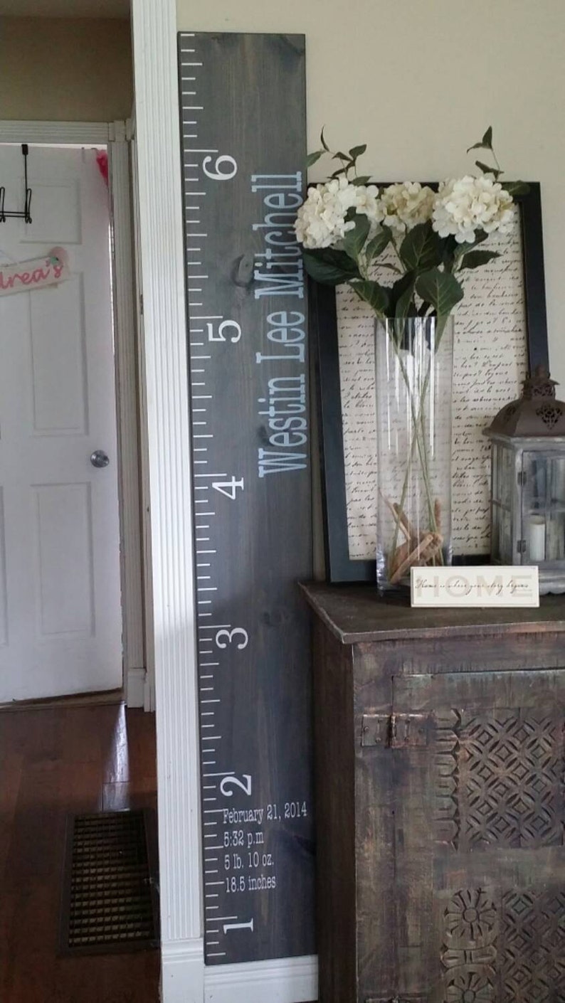 Wooden Height Chart Kids Height Chart Nursery Decor Family Etsy
