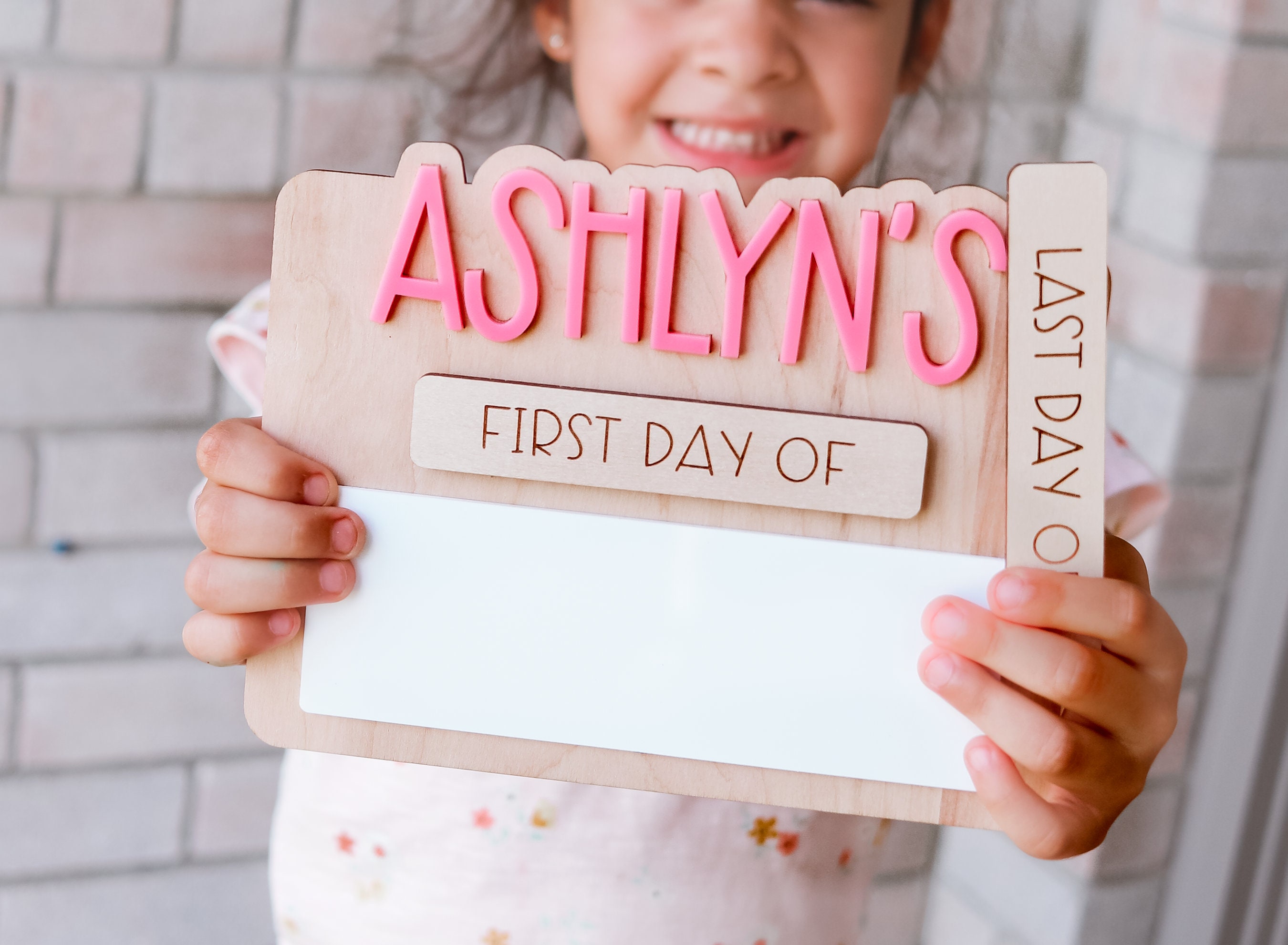 Personalized First and Last Day of School Sign, Back To School, Reusable Erasable School Sign, Preschool Kindergarten First Day Prop 2023