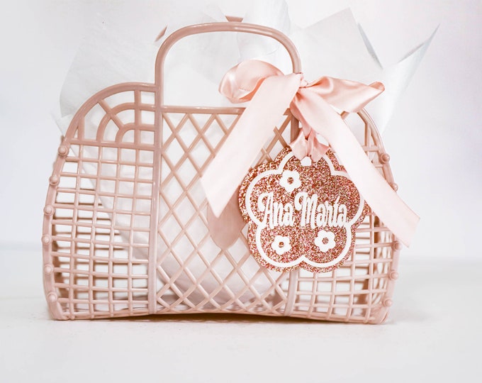 Flower Girl basket, petal girl basket, flower girl proposal box, easter bag,  girl gift,