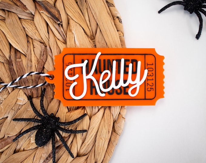 Halloween Basket Tag, Halloween Personalized Name Tags, Halloween Basket Tag, Trick or Treat Basket, Basket Tag, Trick or Treat Bag, Boo Tag