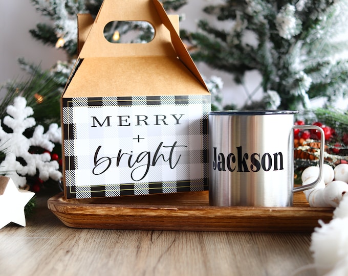 Christmas Box, Christmas gift set, Christmas gift box, Personalize Wine Tumbler gift for her personalize Wine Glass Christmas beer can glass