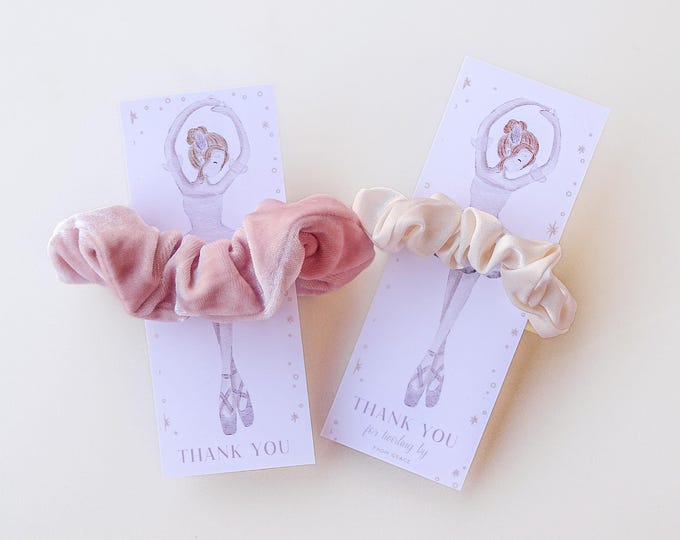 Birthday Pink Scrunchie Favor, Ballerina Theme Party, Recital favor, Baby Shower Scrunchie, Baptism Gift, Tutu, ballet birthday party favor