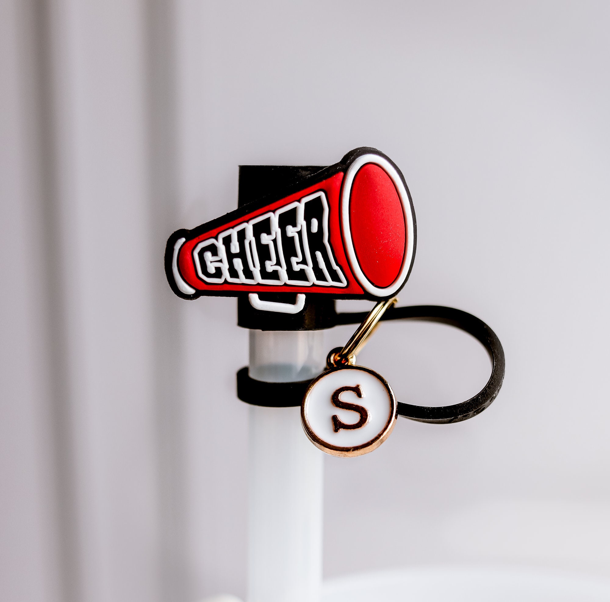 Football Party Straw Topper, Customizable Silicone Drink Accessory, Football-Themed Tumbler, Green and White Color Options