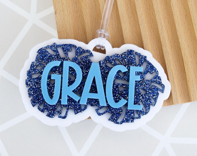 Backpack Name Tag, Personalized Cheerleader Keychain, Personalized Back to school name tag, Bag tag for cheerleader bag, Back to school gift