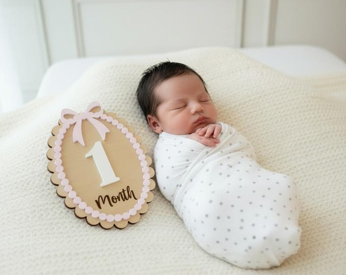 Baby Milestone, Boho Baby Milestone, Wooden Milestone Disc, Monthly Baby Milestone Marker, Baby Growth, Baby Photo Prop