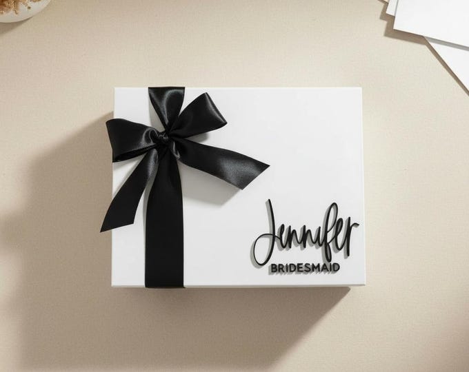 Bridesmaid Proposal Gift Box, Personalized Gift Box, Magnetic Box, Wedding Keepsake Box, Maid of honor box