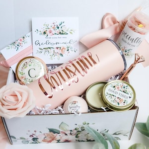 Bridesmaid Gift Box - Bridesmaid Box Set - Bridesmaid Proposal box - Rose Gold wedding -Wedding Party Gifts Will you be my Bridesmaid Gifts