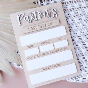 Personalized First Day of School Sign, Last Day of School Sign, Custom Dry Erase Sign, Reusable Back to School Sign, Back to School Board
