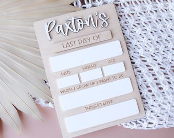 Personalized First Day of School Sign, Last Day of School Sign, Custom Dry Erase Sign, Reusable Back to School Sign, Back to School Board