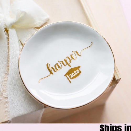 Graduation Jewelry Dish | Daughter Grad Gift | College Graduation | Graduation Gift for Her | Personalized Trinket Dish | Class of 2023 Gift