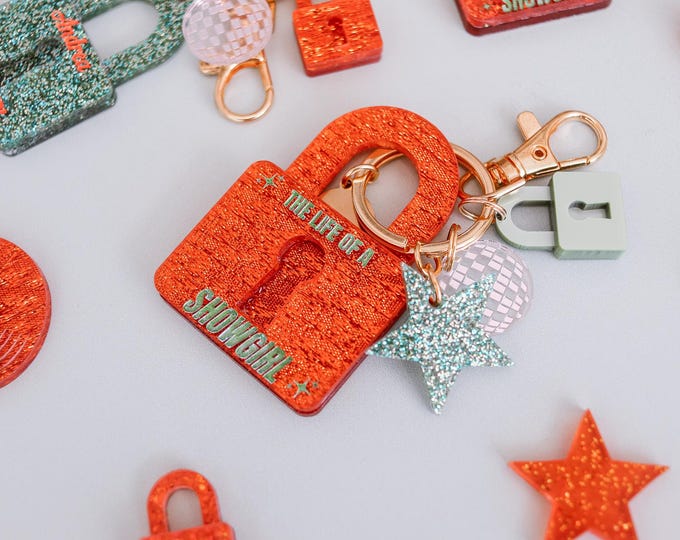 The Life Of A Showgirl Lock Keychain, Showgirl, Personalized Showgirl Keychain, Bag Accessories, Custom Keychain, Lock Keychain