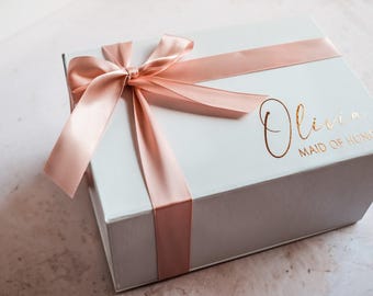 Magnetic Box White or Black, Gift Box Bridesmaid Empty Gift Box Proposal Magnetic Box |Bridesmaid Box| Maid of Honor Gift Box| strong  Box