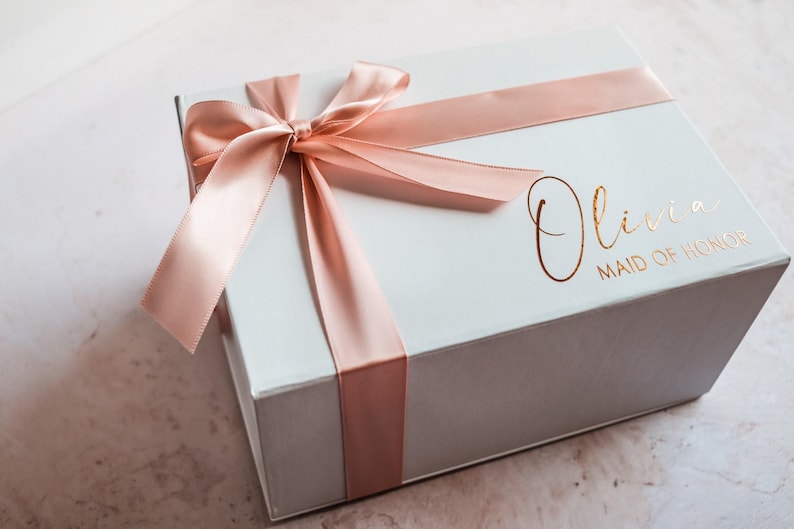 Magnetic Box White or Black, Gift Box Bridesmaid Empty Gift Box Proposal Magnetic Box |Bridesmaid Box| Maid of Honor Gift Box| strong Box image 1
