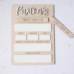 Personalized First Day of School Sign, Last Day of School Sign, Custom Dry Erase Sign, Reusable Back to School Sign, Back to School Board