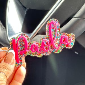 Acrylic Keychain, Retro Name, Personalized Acrylic Name Tag, Backpack Name Tag, Diaper Bag, Lunchbox Name Tag, Name Tag, Bag Tag, School tag