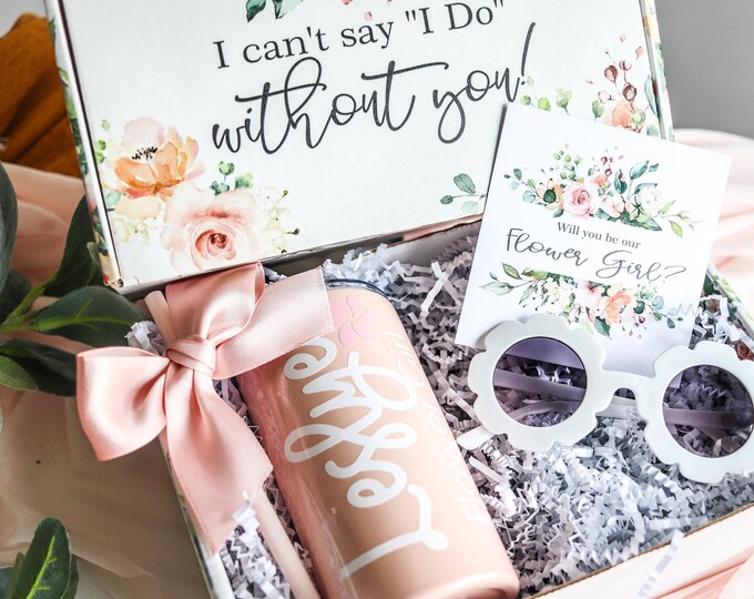Flower Girl set, Flower Sunglasses,  Flower girl proposal box gift, flower girl gift set, Junior bridesmaid set, Flower Girl Gift Box