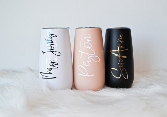 Personalized Champagne, Wine Tumbler, Champagne Tumbler, Wine Tumbler, Insulated  Tumblers, Blush Tumbler, Rose Gold Tumbler, White Tumbler 